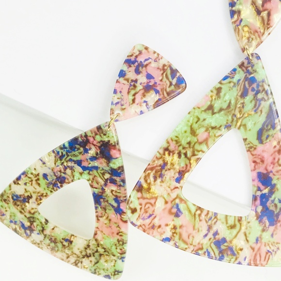 Triangle Drop Earrings in Pastel - Picture 5 of 8